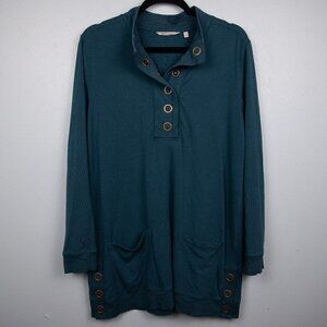 Soft Surroundings Lakshmi emerald tunic top-S